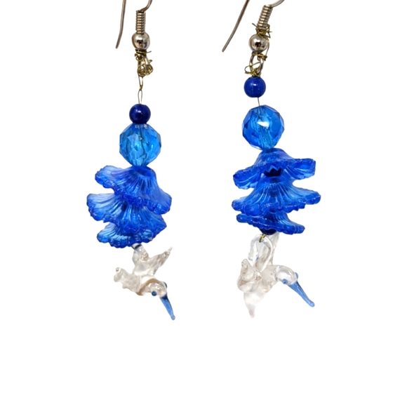 Glass Hummingbird Earrings - Picture 1 of 6
